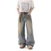 Men's Clothing Washed Distressed Denim Jacket Loose Embroidered Jacquard Distressed Washed Jeans_viptrois.com