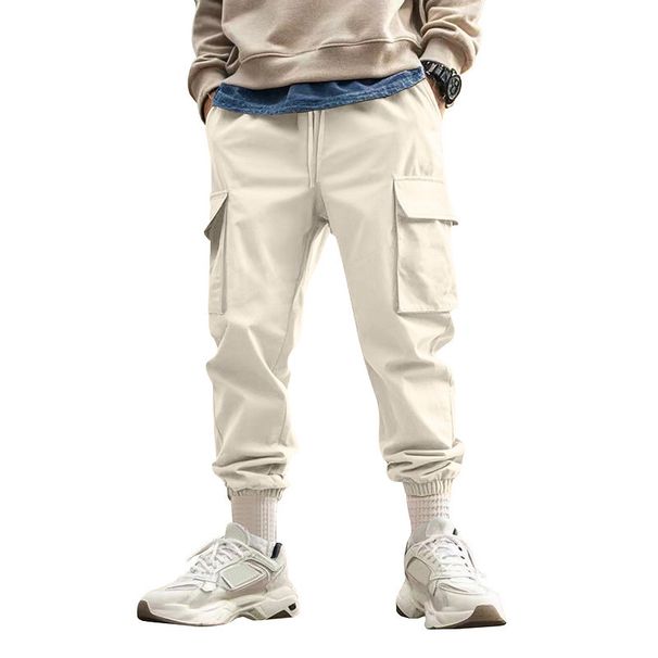 Men's Clothing Autumn Outdoor Multi Pocket Loose Trendy Casual Sports Cuff Workwear Trousers_viptrois.com