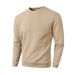 Men's Slim Fit Long Sleeve Casual T-Shirt With Checkered Pattern - Soft Polyester Crew Neck Top For Autumn/Winter (S-XXXL)_viptrois.com