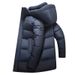 Men's Clothing Down Jacket, Mid Length, Fashionable, Thickened Winter Style, Outdoor Trendy Brand Men's Clothing, Large Size, Mid Length Warm Jacket_viptrois.com
