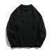 Pure Hanlu Men's Solid Color Cable Knit Design Crew Neck Unisex Autumn Winter Couple Loose Japanese Style Knitted Sweater_viptrois.com