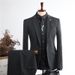 Men's Autumn Slim Fit Suit Set – Korean Style Wedding & Business Blazer With Vest & Trousers, Wrinkle-Resistant Formal Suit_viptrois.com