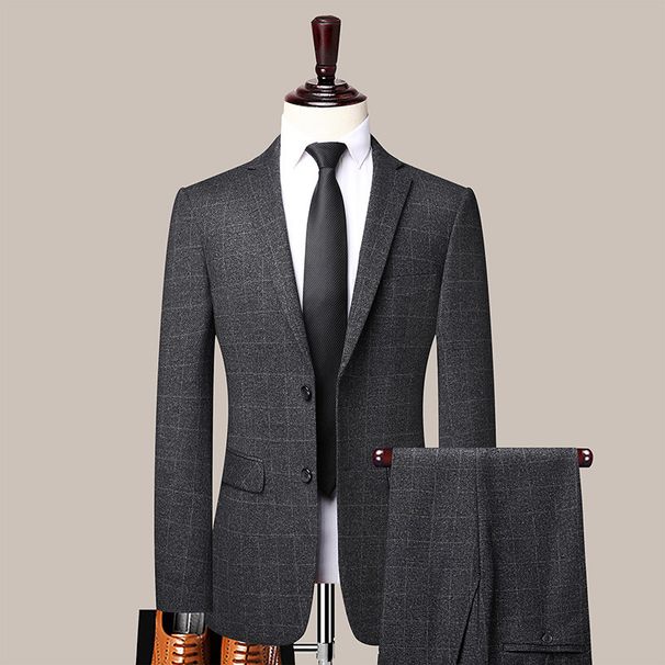 Men's suit suit, spring and autumn formal suit, groom's slim suit jacket, casual business professional attire, men's top suit_viptrois.com