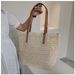Large Capacity Straw Bag Women New Style Commuter Shoulder Bag Seaside Beach Woven Tote Bag_viptrois.com