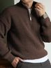 Men's Fall Winter Half Zip Stand Collar Sweater Men's Old Money Style Swetear Knitted Jumper_viptrois.com