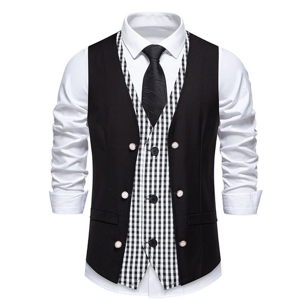 New Men's Slim-fitting Suit Multi-breasted Gentleman's Casual Vest Vest_viptrois.com