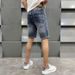 Men's Thin Light Blue Jeans Shorts High-End Jeans Men's Loose Straight Pants _viptrois.com