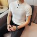 Wholesale 2025 Summer New Men's Slim-fit Short-sleeved T-shirt, Round Neck Thin Knitted Half-sleeved T-shirt, Hair On Behalf Of Others_viptrois.com