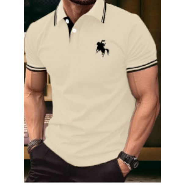 Cross-border Bestseller: Popular Basic Black Polo Shirt, Short-sleeved Mesh Turn-down Collar Men's T-shirt,_viptrois.com