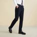 Autumn Thickened Business Men's Fit Straight-leg Micro-elastic Casual Pants Men's Waist Ribbon Tensilk Smooth Crisp Pants_viptrois.com