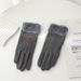 Women's gloves autumn and winter cute thickened velvet ladies cycling windproof cold proof five finger touch screen cycling spring and autumn style_viptrois.com