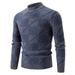 Men's High Neck Knit Sweater – Winter & Autumn Loose Fit Casual Pullover (Dark Gray/Khaki/Navy Blue)_viptrois.com