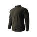 Men's Solid Color Casual Double-Sided Velvet Round Neck Zip-Up Long Sleeve T-Shirt Warm Layering Base_viptrois.com