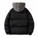Men's Clothing Fleece-Lined Hooded Winter Coat, Sherpa Particle Pullover Jacket, Loose Fit Casual Streetwear, Insulated Outerwear For Cold Weather_viptrois.com
