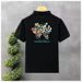 Men's Fashion Polo Shirt With Floral Print | Breathable Cotton Pique Knit | Slim Fit Short Sleeve Tee For Casual Wear_viptrois.com