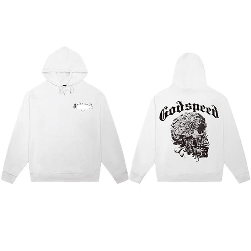 High-Quality Godspeed American High Street Skull Print Vintage Unisex Dark Hoodie_viptrois.com