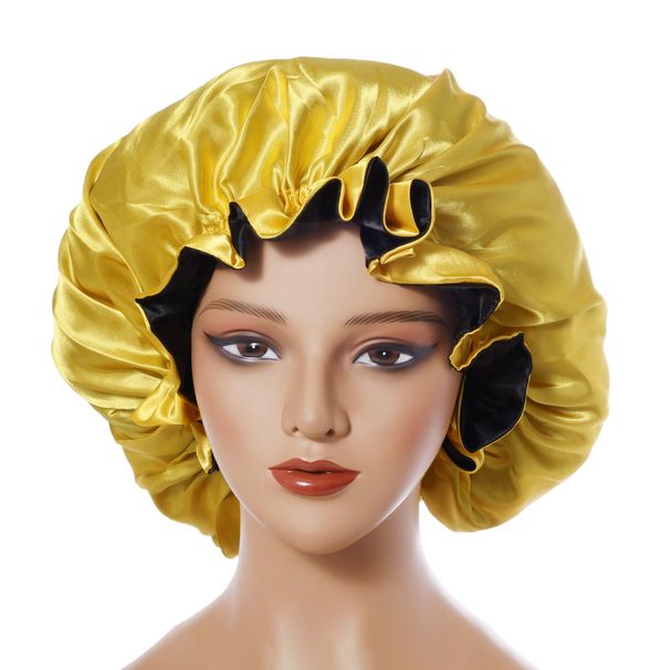 Double Layer Satin Nightcap - Lace-Trimmed Comfort Cap For Chemotherapy, Nursing & Hair Care_viptrois.com