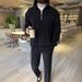 Men's Clothing Spring And Autumn Jacket Casual Sports Suit Trousers Stand Collar Half Zip Sweatshirt_viptrois.com