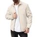 "Waffle-Knit Zip-Up Jacket - Slim Fit Cotton-Blend Casual Cardigan For Men In White/Grey/Black/Khaki/Olive/Burgundy (S-XXXL)"_viptrois.com