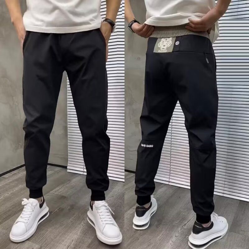 Men's Slim Fit Jogger Pants Embroidered Tiger Design Lightweight Breathable for Summer Adjustable Drawstring (Sizes M-3XL)_viptrois.com