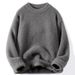 Men's Mink Fur Sweater – Winter Thick Knit Pullover, Soft & Cozy, Retro Loose Fit (Black, Grey, Army Green, Red, Beige, White)_viptrois.com