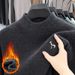 1 Cross-Border Winter Fleece-Lined Thickened 2025 New Half-Turtle Neck Embroidered Fashionable Warm High-End Men's Sweater_viptrois.com