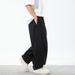 Men's Clothing Men's Spring And Summer New Loose Drape Slightly Tapered Bloomers Split Designtrousers_viptrois.com