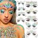 Halloween EDM electronic music festival face stickers eyebrow stickers diamond resin diamond carnival diamond stickers masquerade face decoration_viptrois.com