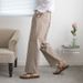 Men's Clothing Linen Nine Point Pants Trendy Loose Wide Leg Trousers Trendy Summer Thin Cotton And Linen Casual Pants_viptrois.com