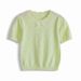 Cross Border A Type Children's Round Neck Hollow Bow Summer Thin Short Sleeved T Shirt Breathable Girls Knitted Tops Wholesale_viptrois.com