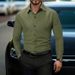 Men's Long Sleeved Shirt Fashion Dark Plaid Casual Shirt Men_viptrois.com
