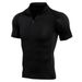 Men's Clothing Short Sleeve Sportswear Personal Trainer Work Clothes Stand Up Collar Zipper Fitness Clothing T Shirt Sports Quick Drying Clothes_viptrois.com