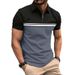 Lapel Casual Fashion Lapel Chest Stripes Man Short Sleeve T-shirt Summer Compression Shirt Cotton Designer High Quality Clothing_viptrois.com