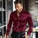 Men's Clothing Rock Men's Casual Nightclub Shiny Lapel Shirt Stage Tough Guy Male Long Sleeved Shirt_viptrois.com