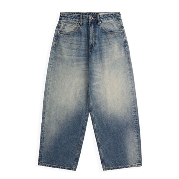 American Style Washed Simple Jeans For Men High-End Cool Street Fashion Loose Casual Straight Long Pants_viptrois.com