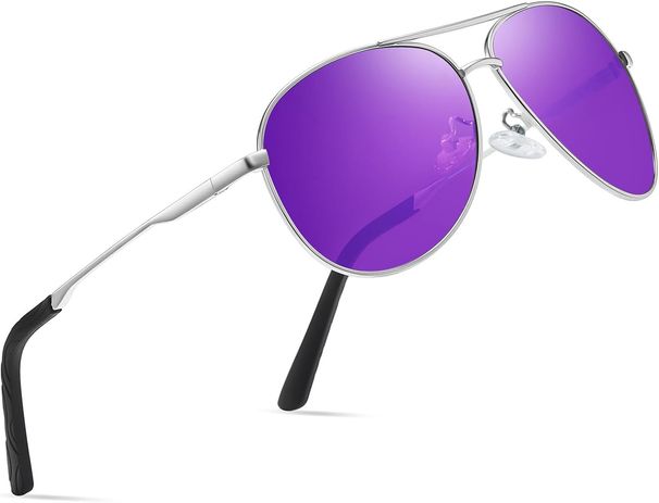 Men Women Polarised Premium Metal Frame Sunglasses Unisex With UV400 Protection Vintage Black Driving Glasses_viptrois.com