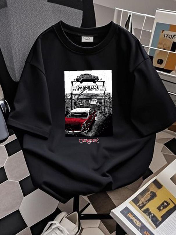 Christine V3 John Carpenter Horror Movie Poster 1983 T-Shirt ALL SIZES S-5XL Summer Fashion Stylish Slightly Casual Breathable Soft Graphic_viptrois.com