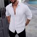 Autumn Linen Shirt Long Sleeved Lapel Breathable Casual Men's New Chinese Pocket Shirt_viptrois.com