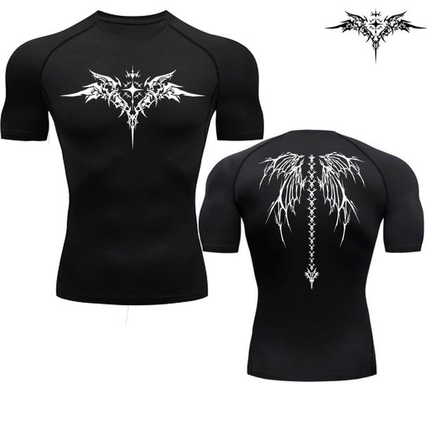 Men's Clothing Compression Shirt Black Fitness T Shirt Men's Muscle Quick Drying Fitness Sportswear Sun Protection Sports Close Fitting_viptrois.com