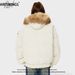 Men's Clothing American Fur Collar Cotton Coat Men And Women Autumn And Winter Thick Warm Couple Coat Parka Ins_viptrois.com