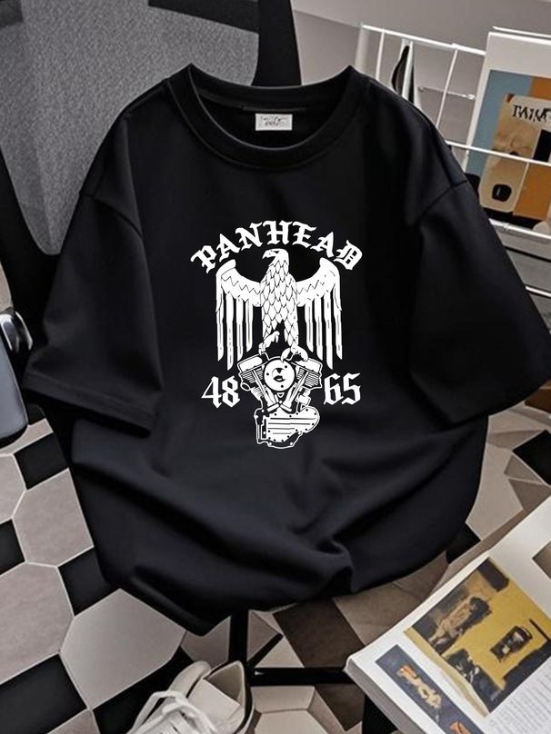 Panhead Engine & Imperial Eagle Shirt Rear Graphic Biker Heads Chopper Biker Stylish Stretched Breathable Casual Summer Designer Clothes_viptrois.com