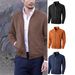 Autumn And Winter New Men's Jacket Slim Round Neck Long Sleeve Stand Collar Cardigan European And American Style_viptrois.com