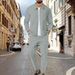 Men's Waffle-Knit Lounge Set – Long Sleeve Crewneck & Jogger Pants (S-XXXL) | Poly-Cotton Blend Two-Piece In 5 Colors (Navy/Charcoal)_viptrois.com
