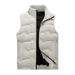 Lightweight Quilted Down Vest - White Duck Feather Puffer Sleeveless Jacket With Zip Front, Multiple Pockets, All-Season Layering Piece_viptrois.com