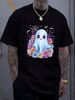Cute Ghost Flower Halloween Costume Girl Women Spooky Season T-Shirt Versatile T-Shirt For Women Casual Soft Unisex Stylish Breathable Graphic Fashion Designer Clothes Women Summer Casual Streetwear Female Slightly Comfortable Women Top Graphic Tees_viptrois.com