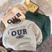 Children's clothing Children's round neck sweatshirt suit casual autumn and winter new suit long-sleeved letter thick sweatshirt suit trend_viptrois.com