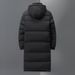 Pure Cross-Border European And American Foreign Trade Jacket Long Over-the-Knee Youth Men's Winter Outdoor White Duck Down_viptrois.com