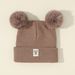 Baby clothing acrylic solid color wool double ball hat for children_viptrois.com