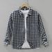 Checkered Long Sleeved Shirt For Men, Fashionable And Versatile, Artistic And Casual Loose Top_viptrois.com