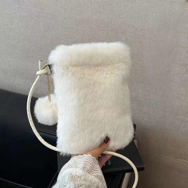 Women's Bags Mobile Phone Bag Women's Autumn And Winter New Furry Crossbody Bag Mini Small Shoulder Bag Vertical Mobile Phone Bag Furry Small Bag_viptrois.com
